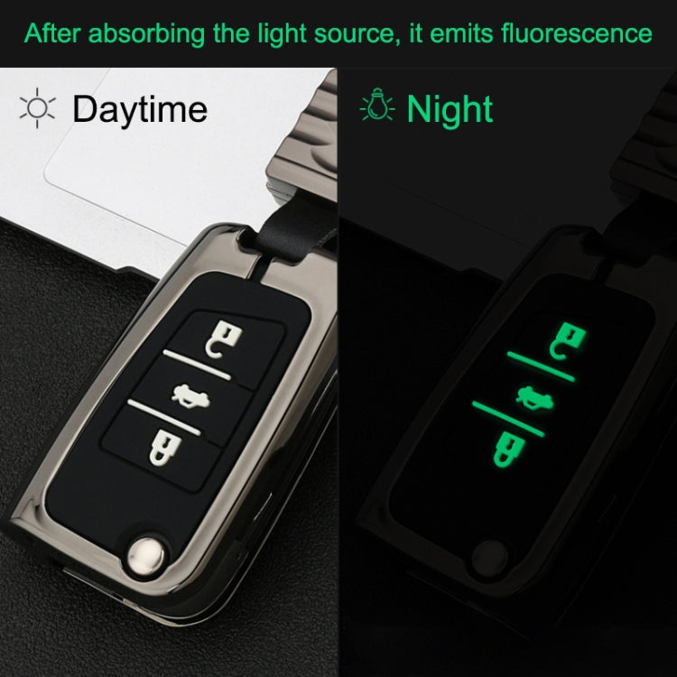Car Luminous All-inclusive Zinc Alloy Key Protective Case Key Shell for Volkswagen B Style Smart 3-button (Gun Metal) by buy2fix