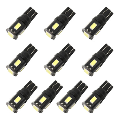 10 PCS T10 DC12V / 1.5W / 6000K / 80LM Car Decoding LED Clearance Lights with 6LEDs SMD-5630 Lamp Beads - Brake Lights by buy2fix | Online Shopping UK | buy2fix