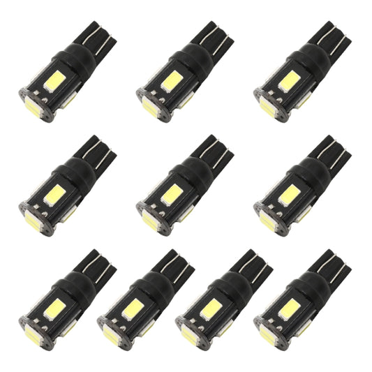 10 PCS T10 DC12V / 1.5W / 6000K / 80LM Car Decoding LED Clearance Lights with 6LEDs SMD-5630 Lamp Beads - Brake Lights by buy2fix | Online Shopping UK | buy2fix