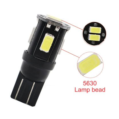 10 PCS T10 DC12V / 1.5W / 6000K / 80LM Car Decoding LED Clearance Lights with 6LEDs SMD-5630 Lamp Beads - Brake Lights by buy2fix | Online Shopping UK | buy2fix
