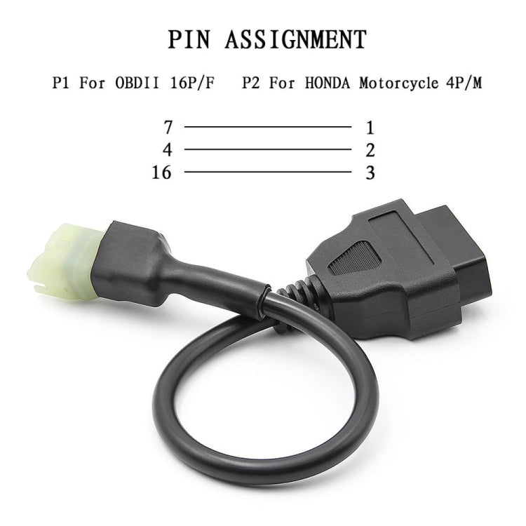 Motorcycle OBD 16PIN Female to 4PIN Connector Cable for Honda - Cables & Connectors by buy2fix | Online Shopping UK | buy2fix