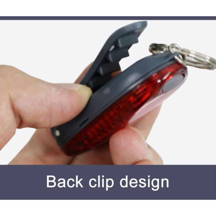 Multifunctional Portable Bicycle Taillight Helmet Light Running Warning Light Luminous Keychain (White) by buy2fix