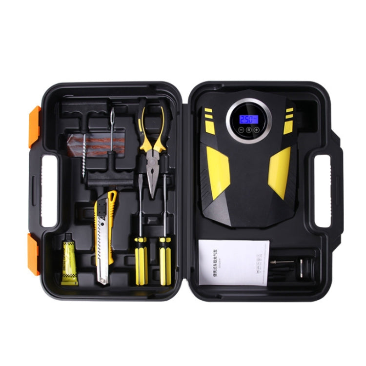 Car 12V Portable Inflatable Cylinder Pedal Digital Display Air Pump with Light & Tool Box - Inflatable Pump by buy2fix | Online Shopping UK | buy2fix
