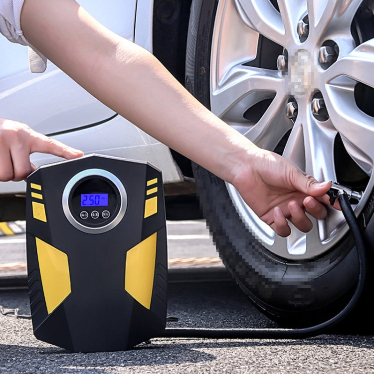 Car 12V Portable Inflatable Cylinder Pedal Digital Display Air Pump with Light & Tool Box - Inflatable Pump by buy2fix | Online Shopping UK | buy2fix