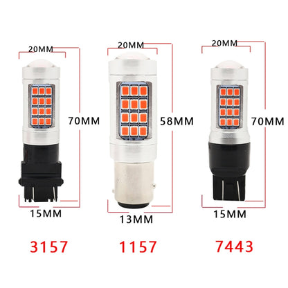 2 PCS 7443 DC12V / 2.2W Car Strobe Brake Lights with 42LEDs SMD-2835 Lamps(Red Light) - Brake Lights by buy2fix | Online Shopping UK | buy2fix