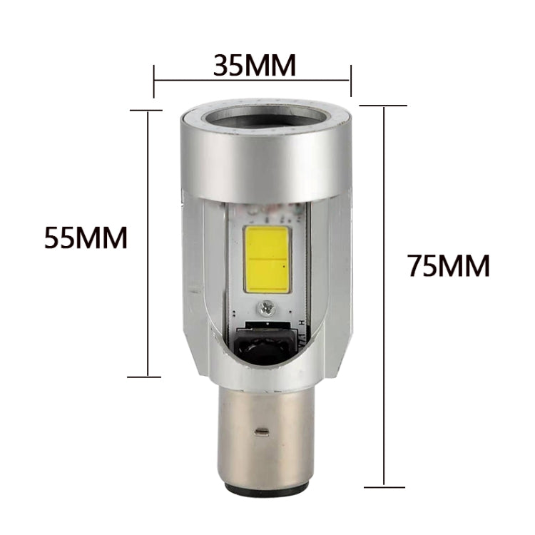 BA20D DC12-80V / 20W / 6000K / 2000LM Motorcycle Headlight with Angel Eyes (Blue) by buy2fix