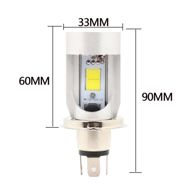 H4 DC12-80V / 20W / 6000K / 2000LM Motorcycle Headlight with Angel Eyes (Blue) by buy2fix