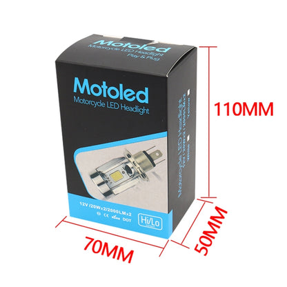 H4 DC12-80V / 20W / 6000K / 2000LM Motorcycle Headlight with Angel Eyes (Blue) by buy2fix