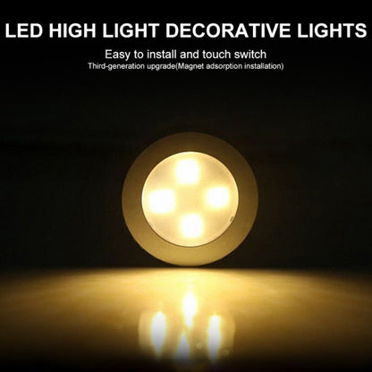 R-1633 4.5V / 0.3W 4LEDs Car Indoor Dome Light LED Touch Night Light (Silver) by buy2fix