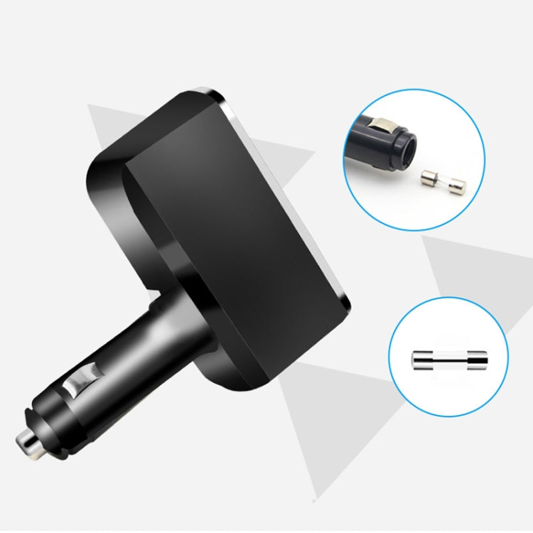 SHUNWEI SD-1909 80W 0.8A Car 2 in 1 USB Charger 90 Degree Free Rotation Cigarette Lighter (Black) - Cigar Socket by SHUNWEI | Online Shopping UK | buy2fix