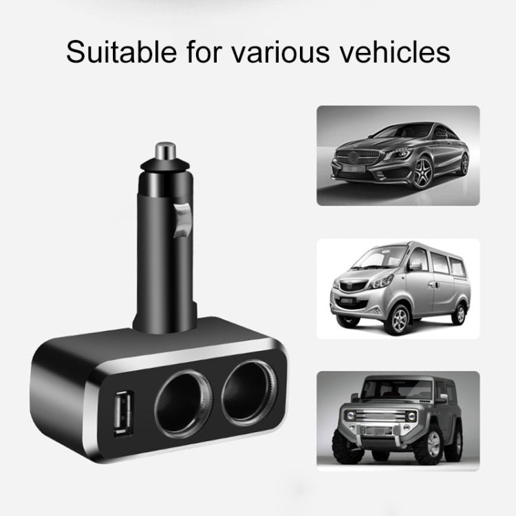 SHUNWEI SD-1909 80W 0.8A Car 2 in 1 USB Charger 90 Degree Free Rotation Cigarette Lighter (Black) - Cigar Socket by SHUNWEI | Online Shopping UK | buy2fix