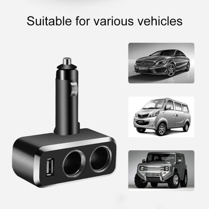 SHUNWEI SD-1909 80W 0.8A Car 2 in 1 USB Charger 90 Degree Free Rotation Cigarette Lighter (Black) - Cigar Socket by SHUNWEI | Online Shopping UK | buy2fix