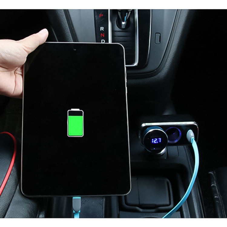 SHUNWEI SD-1909 80W 0.8A Car 2 in 1 USB Charger 90 Degree Free Rotation Cigarette Lighter (Black) - Cigar Socket by SHUNWEI | Online Shopping UK | buy2fix