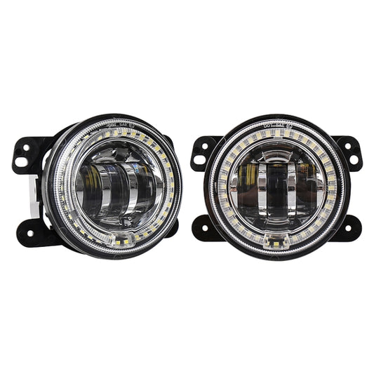 2 PCS DC12V-30V / 30W / 3A / 1440LM 12LEDs  4 inch Car LED Colorful Fog Light, Style: White Background (White Light) - Fog / Driving Lights by buy2fix | Online Shopping UK | buy2fix