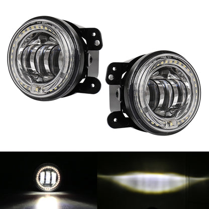 2 PCS DC12V-30V / 30W / 3A / 1440LM 12LEDs  4 inch Car LED Colorful Fog Light, Style: White Background (White Light) - Fog / Driving Lights by buy2fix | Online Shopping UK | buy2fix
