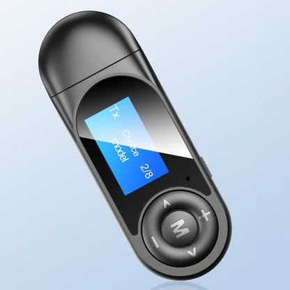 T-13 Bluetooth 5.0 LCD Digital Display Bluetooth Adapter Receiver Transmitter(Black) by buy2fix