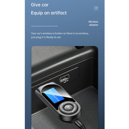 T-13 Bluetooth 5.0 LCD Digital Display Bluetooth Adapter Receiver Transmitter(Black) by buy2fix