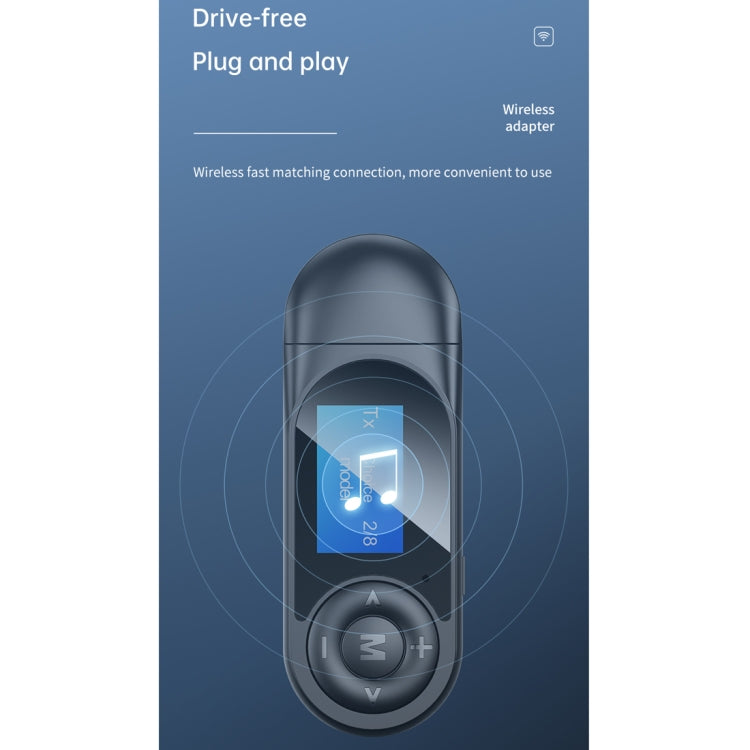 T-13 Bluetooth 5.0 LCD Digital Display Bluetooth Adapter Receiver Transmitter(Black) by buy2fix