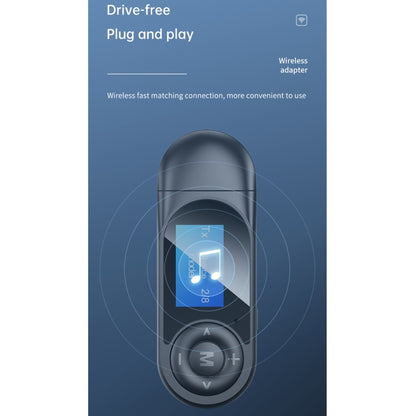 T-13 Bluetooth 5.0 LCD Digital Display Bluetooth Adapter Receiver Transmitter(Black) by buy2fix