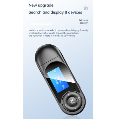 T-13 Bluetooth 5.0 LCD Digital Display Bluetooth Adapter Receiver Transmitter(Black) by buy2fix