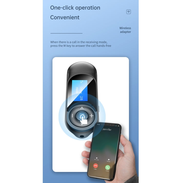 T-13 Bluetooth 5.0 LCD Digital Display Bluetooth Adapter Receiver Transmitter(Black) by buy2fix