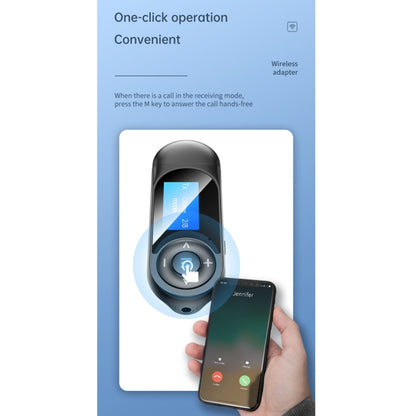 T-13 Bluetooth 5.0 LCD Digital Display Bluetooth Adapter Receiver Transmitter(Black) by buy2fix