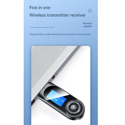 T-13 Bluetooth 5.0 LCD Digital Display Bluetooth Adapter Receiver Transmitter(Black) by buy2fix