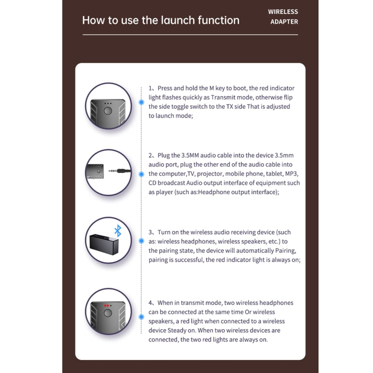 T-19 Bluetooth 5.0 2 In 1 Bluetooth Audio Adapter Receiver Transmitter by buy2fix