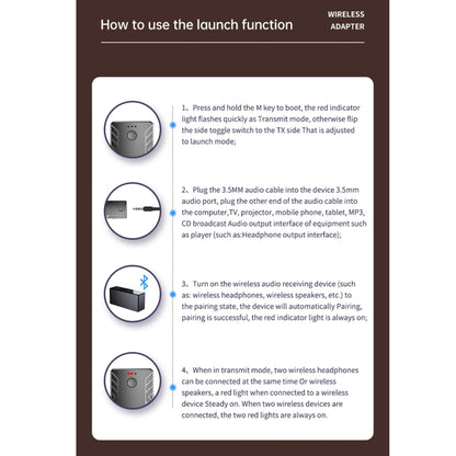 T-19 Bluetooth 5.0 2 In 1 Bluetooth Audio Adapter Receiver Transmitter by buy2fix