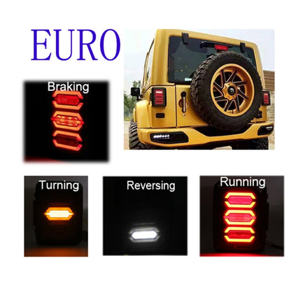 1 Pair 15W DC 12V IP67 4 in 1 Car LED Tail Lights / Driving Lights / Brake Lights/Turn Reverse, European Version - Brake Lights by buy2fix | Online Shopping UK | buy2fix