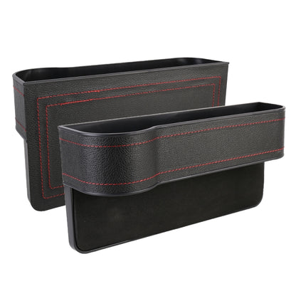2 PCS Car Multi-functional Principal And Deputy Driver Seat Console Leather Box (Black) by buy2fix