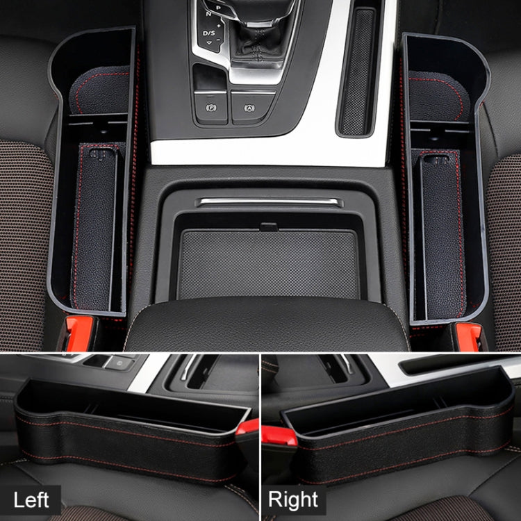 2 PCS Car Multi-functional Principal And Deputy Driver Seat Console Leather Box (Black) by buy2fix