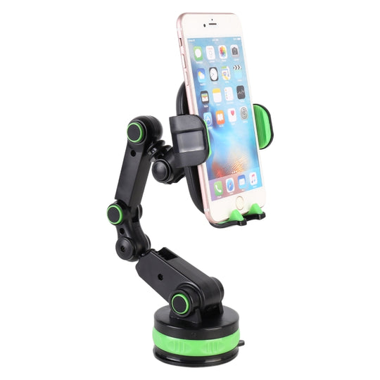 ZP-X0466 Support de téléphone portable à ventouse ronde télescopique rotative à 360 degrés pour voiture (vert)