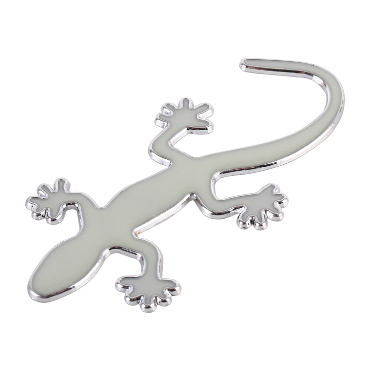 Gecko Shape Metal Car Luminous Decorative Sticker (Silver) by buy2fix