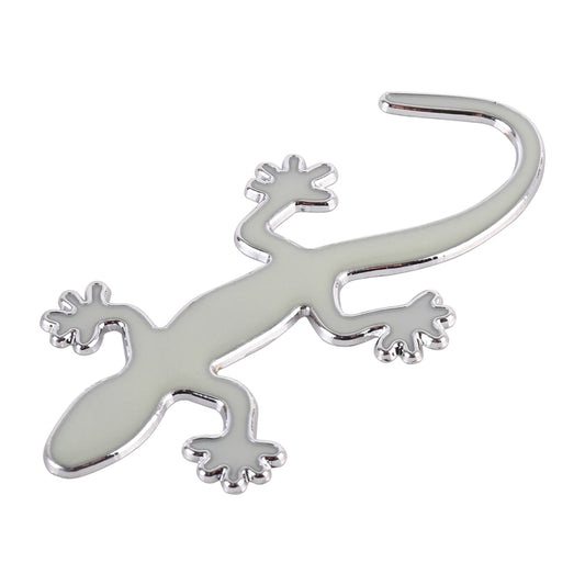 Gecko Shape Metal Car Luminous Decorative Sticker (Silver) by buy2fix