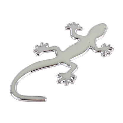 Gecko Shape Metal Car Luminous Decorative Sticker (Silver) by buy2fix