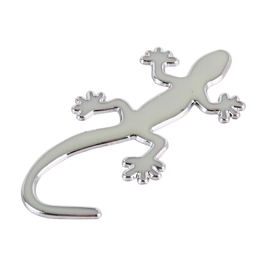 Gecko Shape Metal Car Luminous Decorative Sticker (Silver) by buy2fix