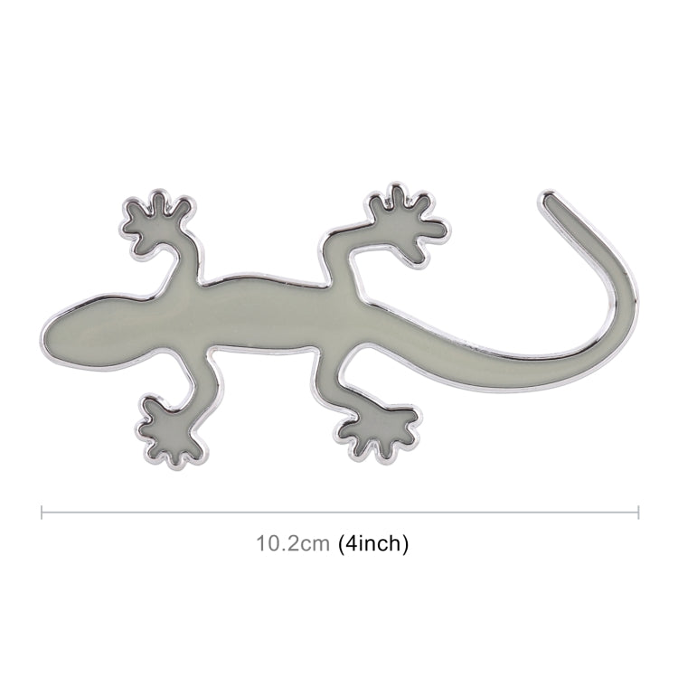 Gecko Shape Metal Car Luminous Decorative Sticker (Silver) by buy2fix