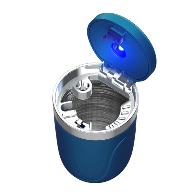 Portable Car Stainless Steel Liner Cigarette Ashtray with Light(Dark Blue) by buy2fix