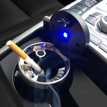 Portable Car Stainless Steel Liner Cigarette Ashtray with Light(Dark Blue) by buy2fix
