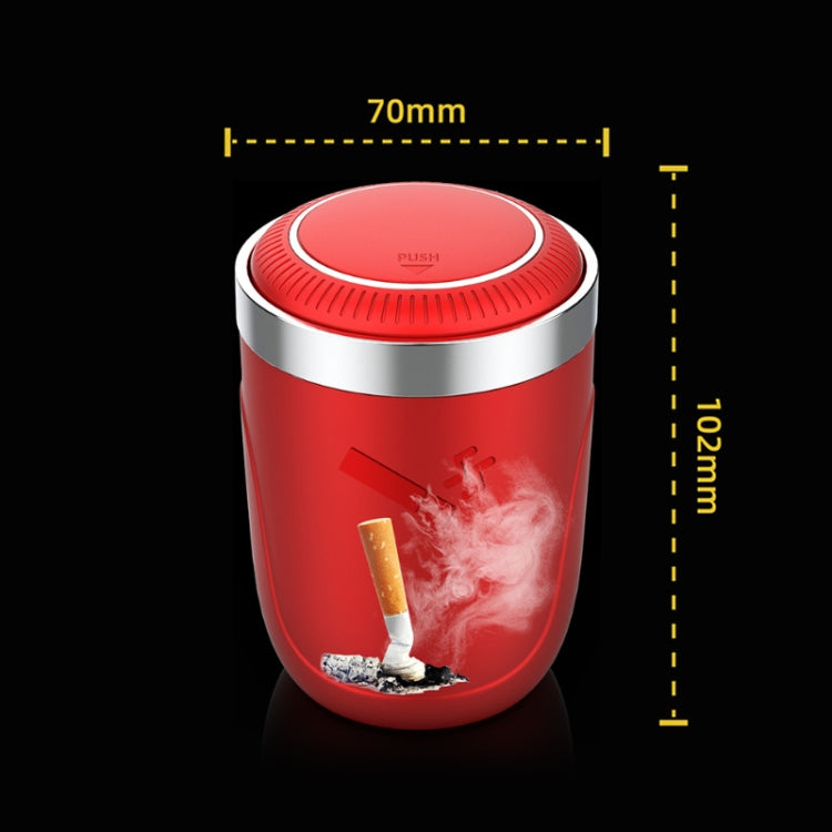Portable Car Stainless Steel Liner Cigarette Ashtray with Light(Red) by buy2fix