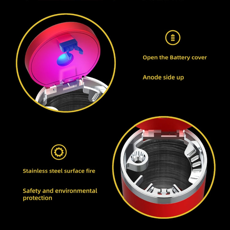 Portable Car Stainless Steel Liner Cigarette Ashtray with Light(Red) by buy2fix