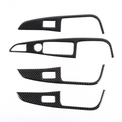 4 PCS Car Carbon Fiber Window Lift Button Decorative Sticker for BMW X5 2020 - Car Interior Mouldings by buy2fix | Online Shopping UK | buy2fix