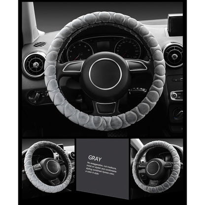 Car Universal Short Plush Warm Anti-skid Steering Wheel Cover, Adaptation Steering Wheel Diameter: 38cm (Grey) by buy2fix