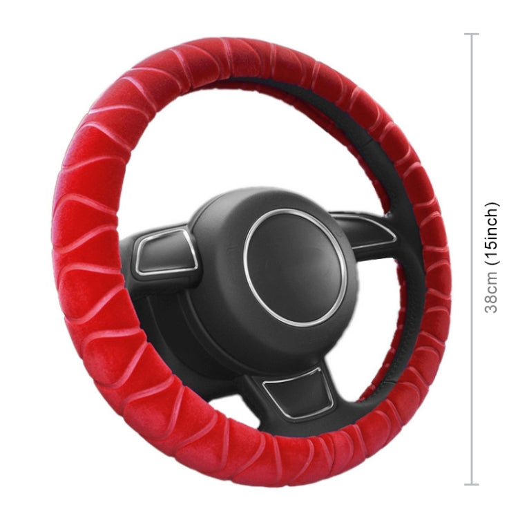Car Universal Short Plush Warm Anti-skid Steering Wheel Cover, Adaptation Steering Wheel Diameter: 38cm (Brown) by buy2fix