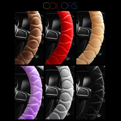 Car Universal Short Plush Warm Anti-skid Steering Wheel Cover, Adaptation Steering Wheel Diameter: 38cm (Black) by buy2fix