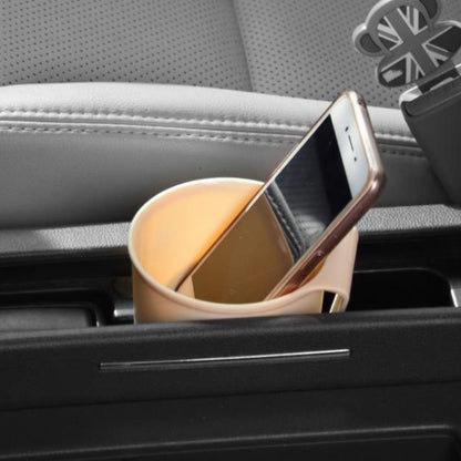 Multifunctional Car Water Cup Holder Hanging Storage Box Mobile Phone Holder Air Outlet Trash Can (Beige) by buy2fix