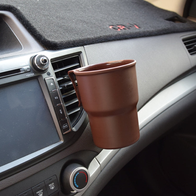 Multifunctional Car Water Cup Holder Hanging Storage Box Mobile Phone Holder Air Outlet Trash Can (Brown) by buy2fix