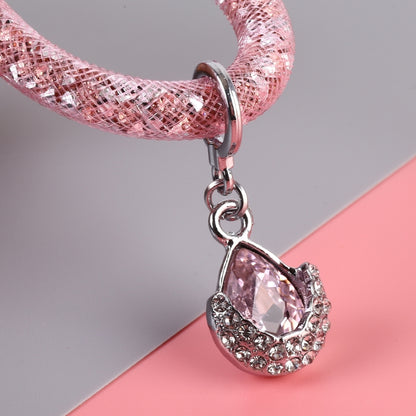 Car Diamond Metal + Plastic Keychain (Pink) by buy2fix