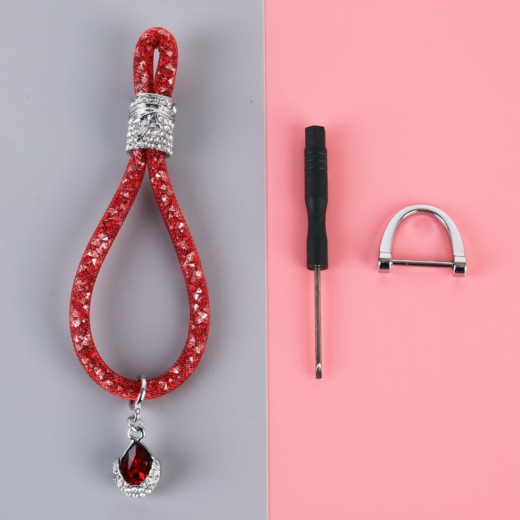 Car Diamond Metal + Plastic Keychain (Red) by buy2fix